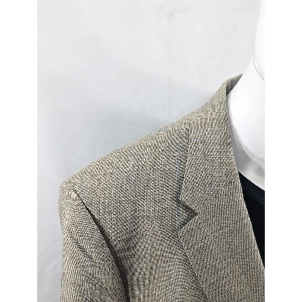 Jos. A.‎ Bank Blazer Coat Sport Suit Jacket Silk/Wool Blend Glenn Check 46R 48
